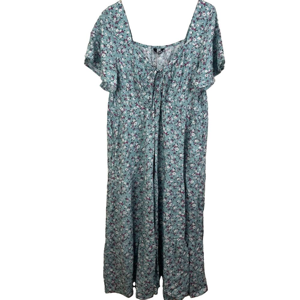 NWT BloomChic Ditsy Floral Tiered Midi Dress 18/20 Plus Sweetheart Blue - Picture 2 of 5